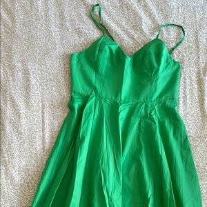Zara Vibrant Green Spaghetti Strap Dress